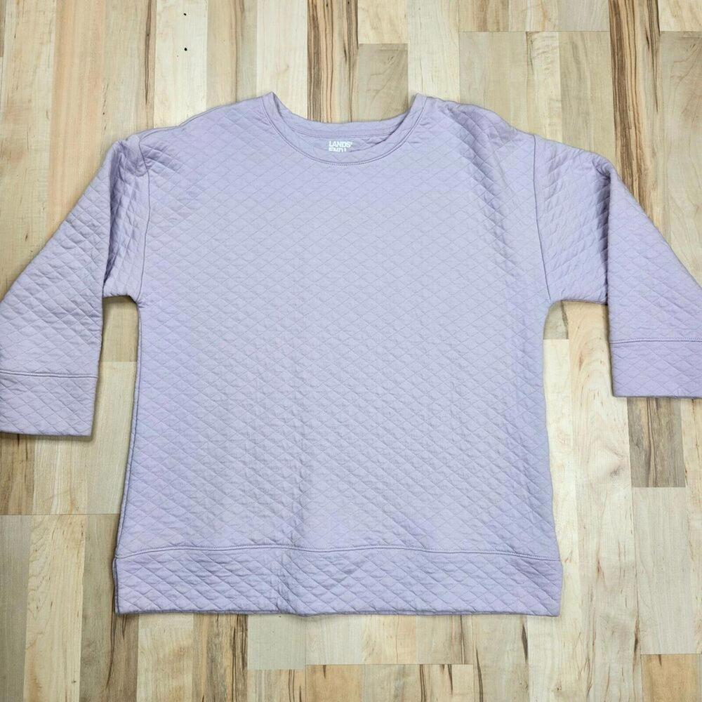 Lands' End Quilted Lavender Sweatshirt - Medium